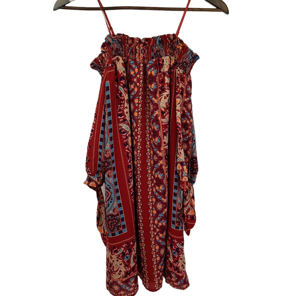 City Triangles Floral Off Shoulder Dress XS Boho Festival Maximalist